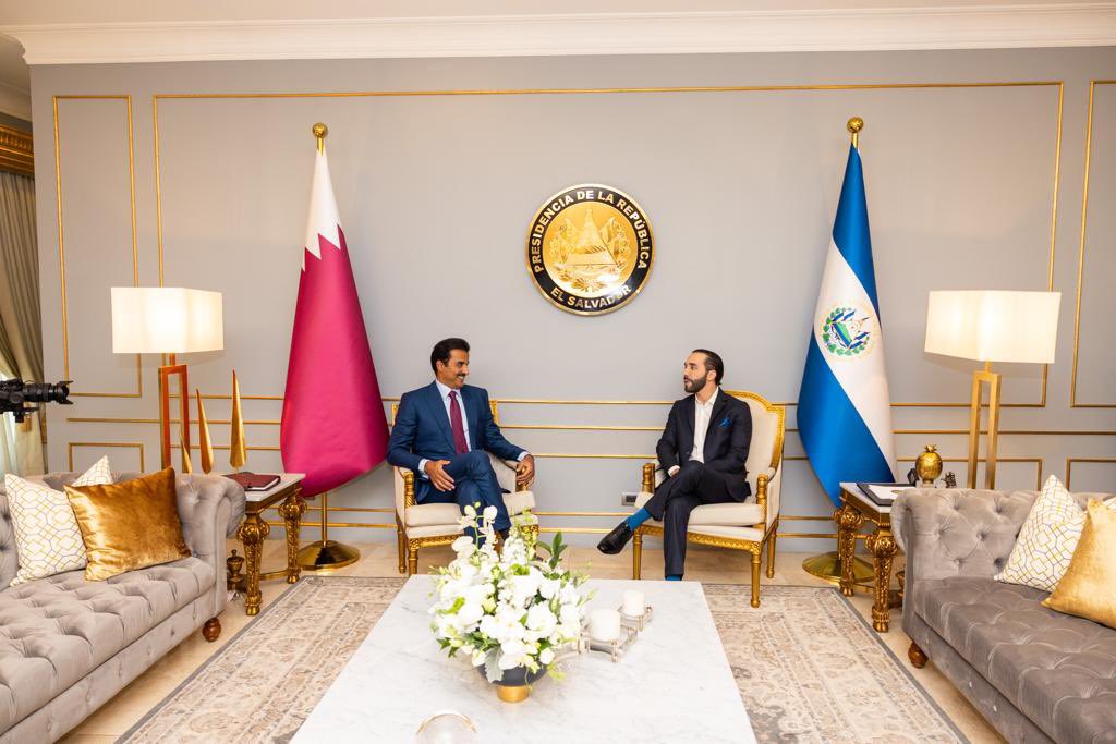 Su Alteza El Emir De Qatar Quiero Felicitar Todo Lo Que Se Ha Hecho En El Salvador