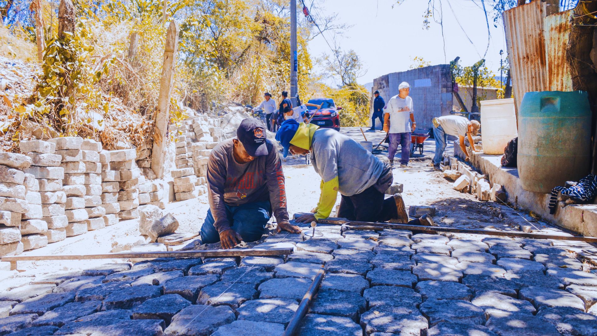 They carry out a paving laying project in Altos de Amatitlán, Ilopango
 2024-02-29 04:21:03